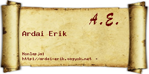 Ardai Erik névjegykártya